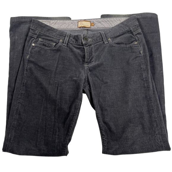 Paige Laurel Canyon Charcoal Gray Low Rise Flare Corduroy Jeans Pants Size 30 - Picture 2 of 11